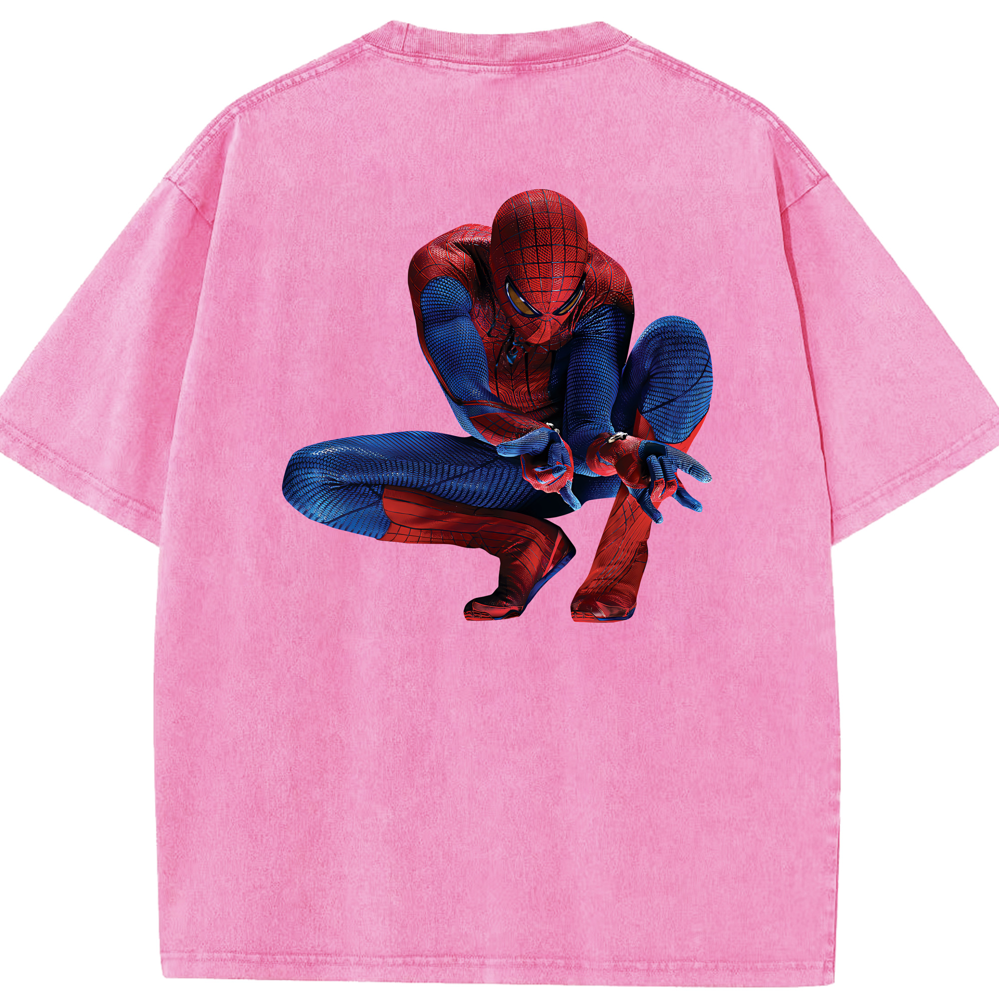 （画像用） Spider Man スパイダーマン 綿100% ヴィンテージ風 半袖Tシャツ（背面プリント）